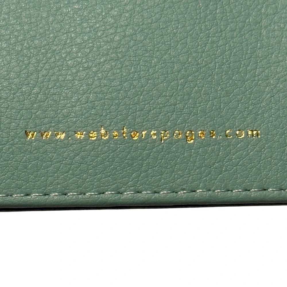 Websters Pages Color Crush Mint Green Faux Leather Planner Cover Gold Heart 10in
